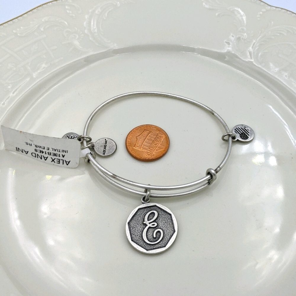 Alex and Ani Rafaleian Silver Initial E Bracelet NWT